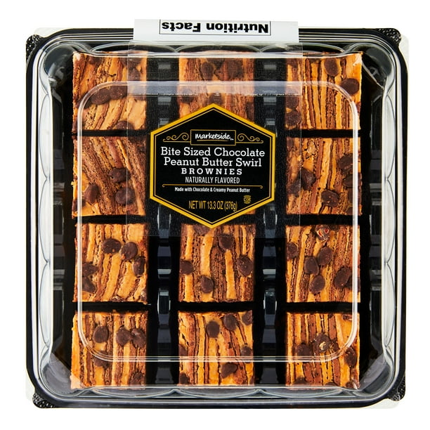 Marketside Bite Sized Chocolate Peanut Butter Swirl Brownies, 13.3 oz