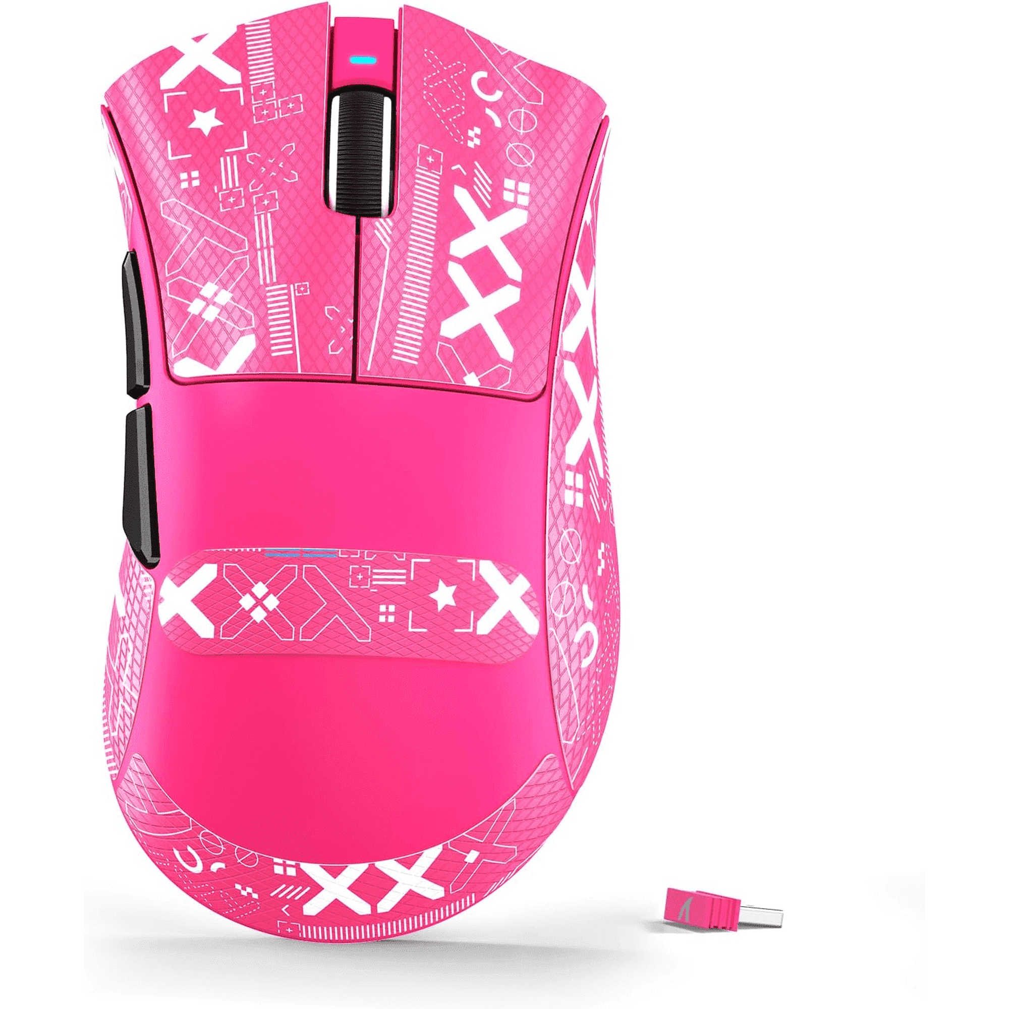 ATTACK SHARK V3 Wireless Gaming Mouse, Tri-Mode 2.4G/USB-C Wired/Bluetooth, PAW3311 Sensor, 25000 DPI, 62g Ultra-Lightweight Design, Grip Tape Included, Berry