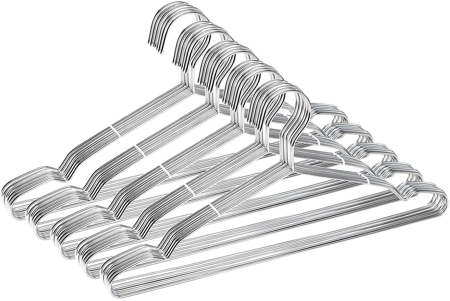 Stainless Steel Heavy Duty Metal Hangers - 12-Pack –