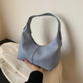thumbnail image 4 of Women Armpit Purse PU Leather Lychee Pattern Ladies Half Moon Bag (Brown), 4 of 9