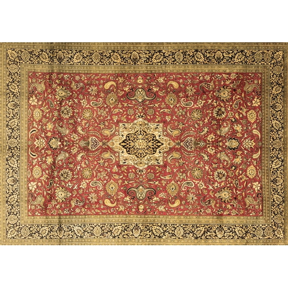 Ahgly Company Indoor Rectangle Medallion Brown Traditional Area Rugs, 8' x 12'