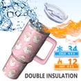 thumbnail image 2 of 40oz Stainless Steel Tumbler Gift - Winter Themed Reindeer, Double Wall Insulated Cup w/Handle & Straw, 2 of 4