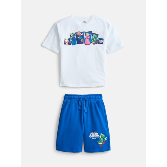 Super Mario Galaxy Movie Boys Graphic Tee and Shorts Set, 2-Piece, Sizes 4-18
