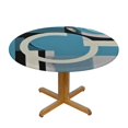 thumbnail image 3 of Bciig Geometric Shapes Art Deco Painting Abstract Art Round Table Cover Stain Resistant Washable Indoor Outdoor 100% Polyester Fiber Kitchen Dining Wedding Parties Tablecloth 42"-46, 3 of 8