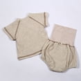 thumbnail image 4 of Jiilone Baby Toddler Boys Outfit Sets Girls Summer Outfits Soft Knit Short Sleeve Top With High Waist Shorts Sets Tie Casual Home Wear, 4 of 7