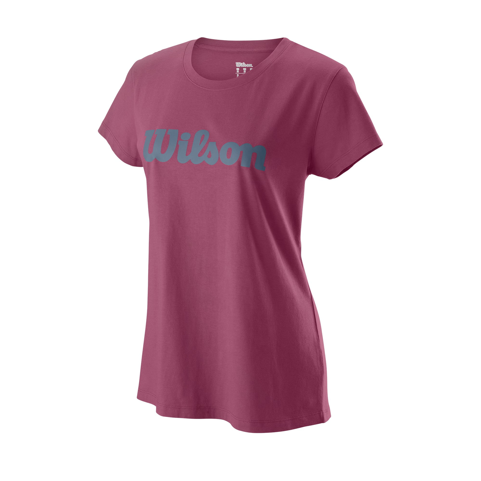 Wilson Women's Script Cotton Tee II T-Shirt, Plum/Flint