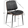 thumbnail image 2 of FLERISE Dining Chairs Set of 2 Mid Century Modern Retro Faux Leather Chair with Walnut Bentwood Upholstered Seat Metal Legs Chairs,Adjustable Foot for Kitchen Dining Room Chairs(Black PU), 2 of 7