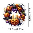 thumbnail image 2 of Halloween Wreaths for Front Door Sign 9 Inch Acrylic Pumpkin Skeleton Spider Candle Wreath Ornament Door Hanger Decoration for Home Wall Decor Halloween Party Outdoor Indoor Decor, 2 of 5