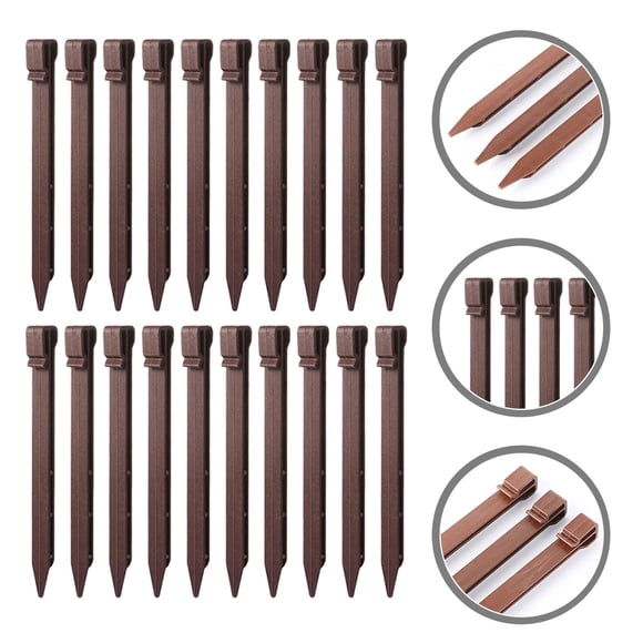 SOPOTUTU Plastic Stake 20Pcs Dark Brown with Durable and Holding Power for Snow