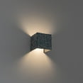 thumbnail image 6 of FSLiving Remote Control Up & Down Wall Sconces with Battery Operated LED Bulb Handmade Mini Square Aluminum Shade with Blue and Silver Rhinestones Dimmable Timing Lamp for Entrance Staircase - 1 Light, 6 of 6