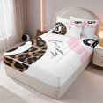 thumbnail image 3 of Erosebridal 8 Ball Zipper Full Size Comforter Sets with Fitted Sheet and 2 Pillowcases Magenta Zipper Bedding Set, Magenta Leopard, Pink Reversible, 3 of 7