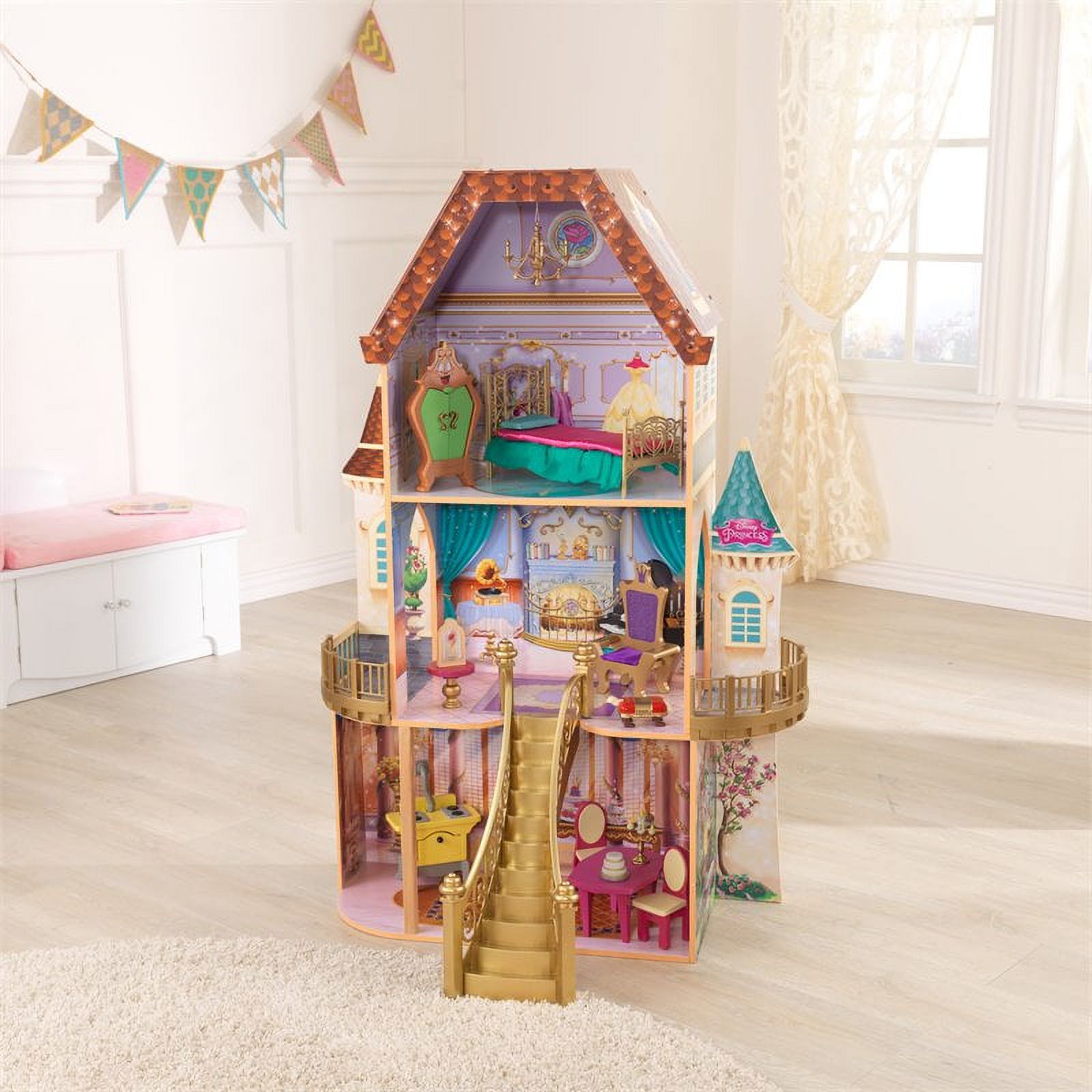 KidKraft Disney Princess Belle Enchanted Wooden Dollhouse - image 4 of 17