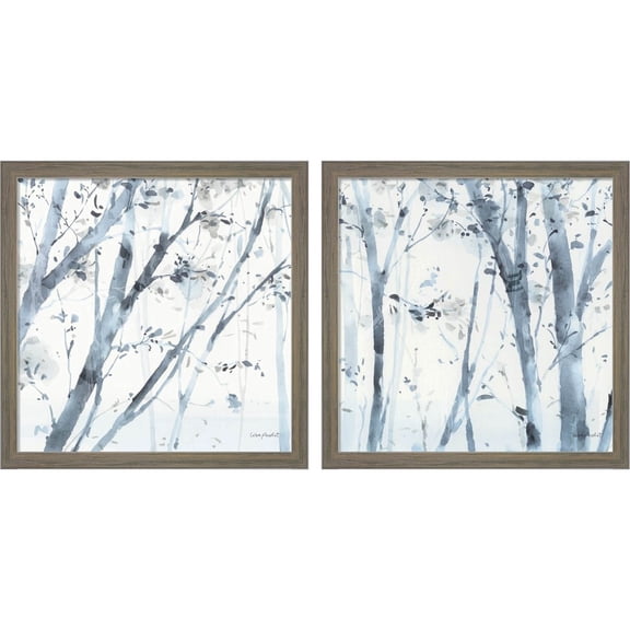 Great Art Now Dancing Leaves by Lisa Audit, 2 Piece Framed Art Set Each 13"W x 13"H