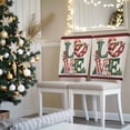 thumbnail image 3 of Christmas Chair Covers Set of 4 Red Green LOVE Snowman Xmas Floral Red Plaid Linen Chair Back Covers Stretch Removable Washable Slipcovers Protector for Dining Room Kitchen Party Decor, 3 of 5