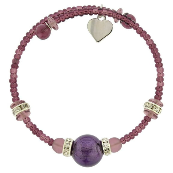 GlassOfVenice Carino Murano Glass Bracelet - Purple