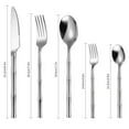 thumbnail image 3 of 5 Pcs Stainless Steel Cutlery Set, Solid Round Handle Knife Fork Spoon, Hotel High-Grade Tableware, Ergonomic Design, Easy to Clean, for Family Meal, Small Gatherings, 3 of 6