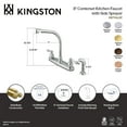 thumbnail image 4 of Kingston KB716ALSP Victorian Two-Handle 4-Hole 8" Centerset Kitchen Faucet with Side Sprayer in Antique Copper, 4 of 4