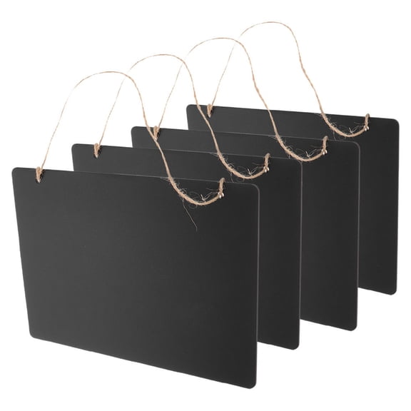 Homoyoyo Double-Sided Hanging Chalkboard Signs Wood Black 4Pcs