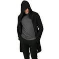thumbnail image 3 of H2H Men's Casual Regular Fit Cardigan Shawl Collar Long Line with No Button BLACK US M/ASIA L (CMOCAL058), 3 of 6