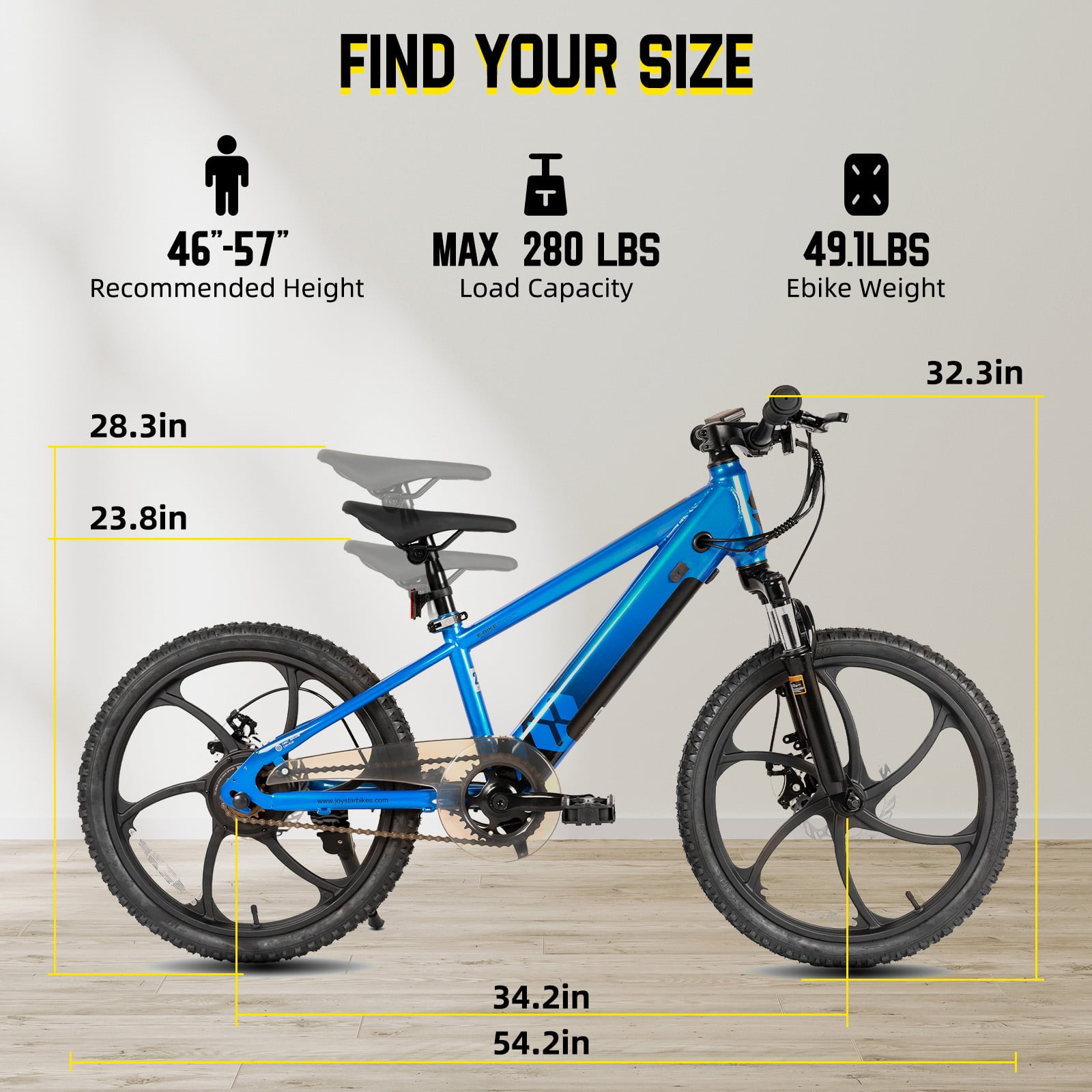JOYSTAR Electric Bike for Teenagers, Ages 7+ with 250W Brushless Motor, 15 Miles 15MPH Electric Mountain Bicycle with Removable Battery, Multiple Colors