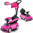 thumbnail image 1 of Gymax 3-in-1 Toddler Push Car w/Adjustable Canopy Under Seat Storage Realistic Sounds Pink, 1 of 10