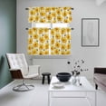 thumbnail image 4 of Golden Chrysanthemum Kitchen Curtains Sets for Windows 24 Inch Length, Farmhouse Bees Floral Burlap Rod Pocket Window Treatments Tier Curtains and Valances Set for Bedroom/Bathroom, 4 of 8