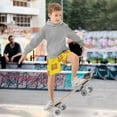thumbnail image 4 of Bear Tile Yellow Pattern Athletic Shorts Breathable with Comfort Fit Drawstring Casual Sweatshorts Small, 4 of 9