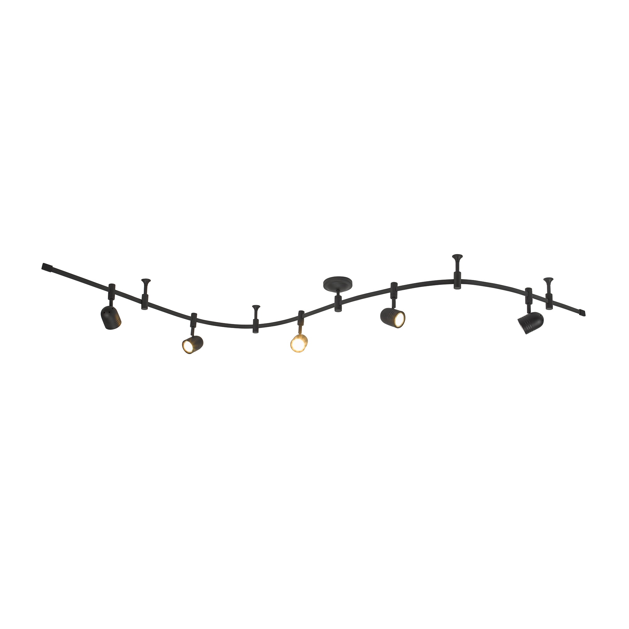 Cresswell Lighting 5-Light Flex Track Kit with Metal Shades, Bronze Finish