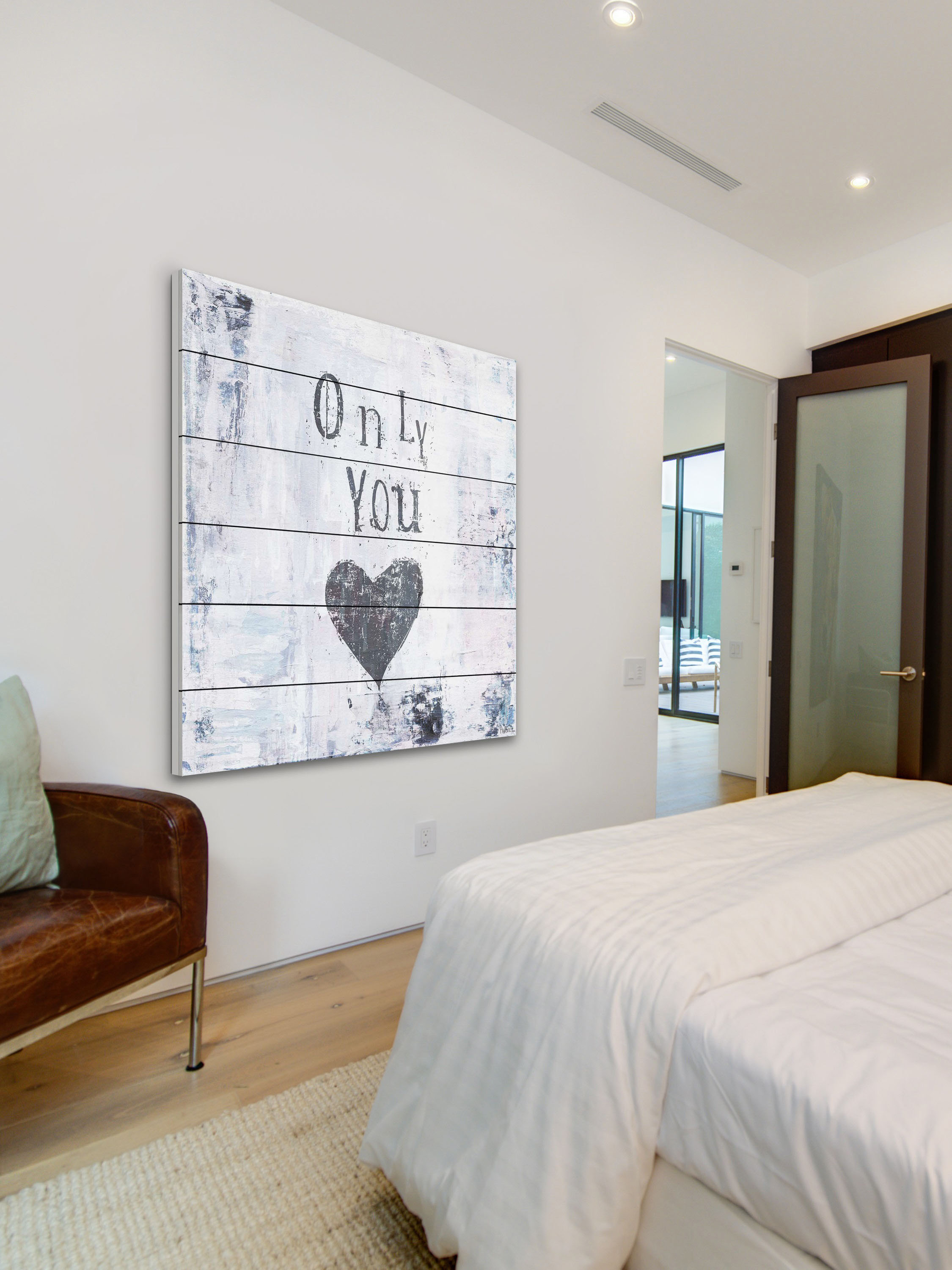 "Only You" Painting Print on White Wood