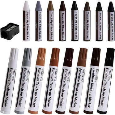 Wood Marker Furniture Polish Repair Kit Touch up Markers Sticks Wax Rods Pens 0.4 oz DEWEL 17 Piece