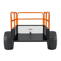 KFFKFF Garden Utility Trailer, 28 Cu.ft & 1800lbs Capacity, Heavy-Duty Tow-Behind Steel Dump Cart with Removable Rear Panel, Yard Trailer for Lawn Mowers, Tractors, Garden Waste