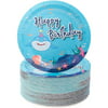 80 Packs Shark Party Happy Birthday Disposable Paper Plates 9" for Birthday Party