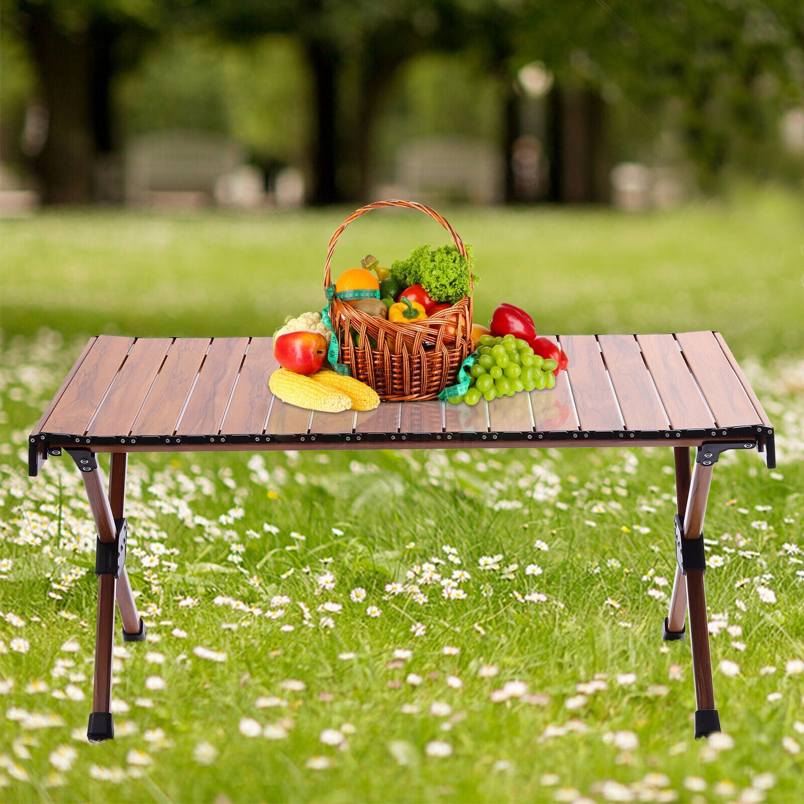 Miumaeov Folding Camping Table Aluminum Portable RollUp Picnic Table 4