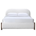 thumbnail image 6 of Omax Decor Valencia Upholstered Platform King Bed in White Cream Boucle Fabric, 6 of 9