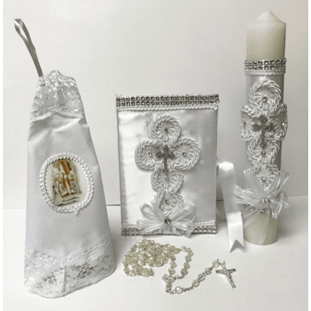 First Holy Communion Girls Gift Set Candle Prayer Book Keepsake