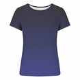 thumbnail image 4 of Rciityk T Shirts for Women Summer Crew Neck Short Sleeve Crop Tops Gradient Color Slim Fits Tee Blouses Beach Vacation Clothes, 4 of 6