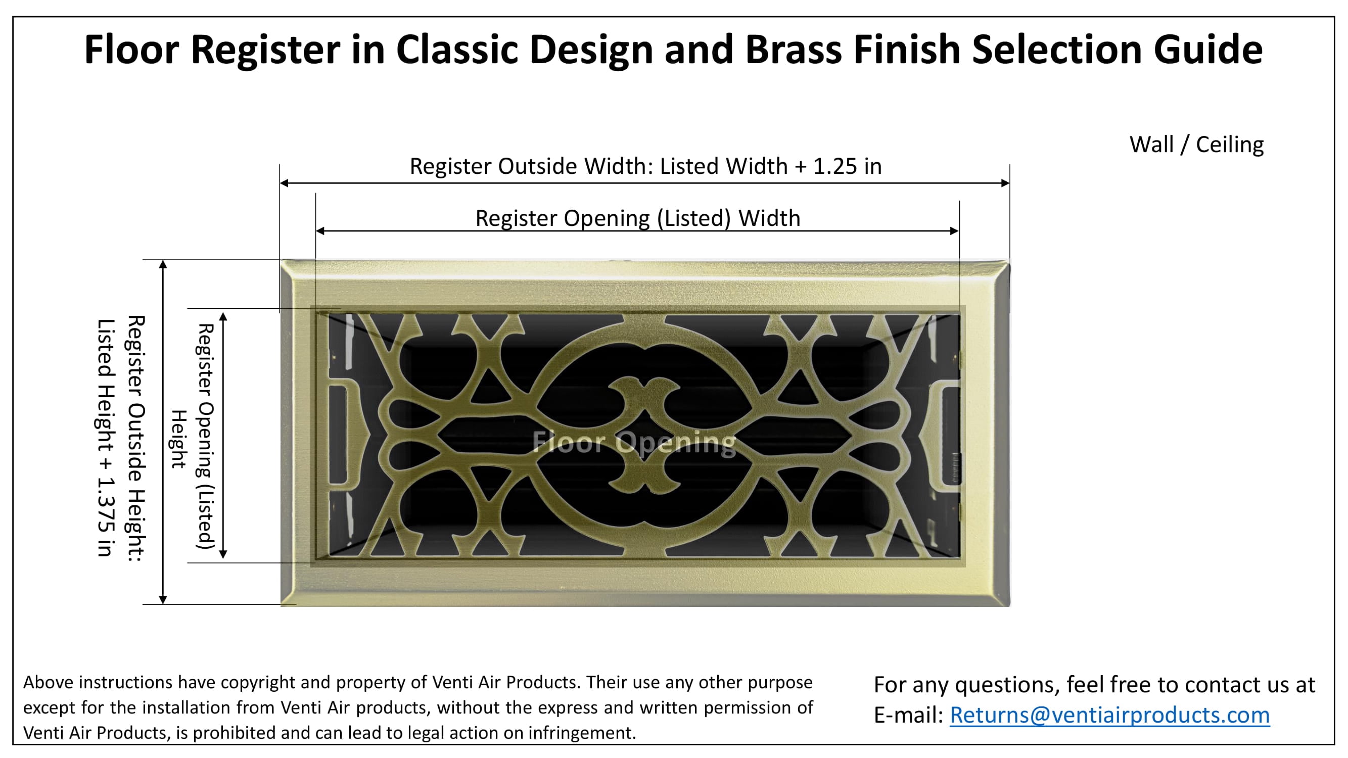 10 in. W x 4 in. H Floor Register in Classic Design and Oiled Bronze for Duct Opening