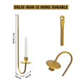thumbnail image 2 of Metal Wall Candle Sconce Holder Set of 2 Wall Mount Candle Holder Pillar Holder Modern Wall Candle Sconces Hanging for Living Room Farmhouse Fireplace Wedding16.5×5"×3" (Gold), 2 of 6