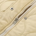 thumbnail image 4 of larppty Long Puffer Vest Women Sleeveless Hooded Puffer Jacket Lightweight Quilted Jackets Winter Warm Zip Up Coat Outerwear (Khaki, S), 4 of 9