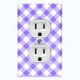 thumbnail image 1 of Metal Light Switch Wall Plate Outlet Cover (Purple Gingham Picnic Wallpaper- Single Duplex), 1 of 2