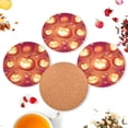 thumbnail image 6 of GZHJMY Pumpkin Round Coaster, 4 Pcs Heat Resistant Absorbent Drink Coaster for Kitchen Bar Cafe Decor, 6 of 7