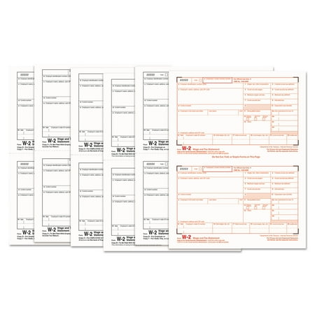 - TOPS W-2 Tax Forms, 6-Part, 5 1/2 x 8 1/2, Inkjet/Laser, 50 W-2s & 1 W-3