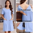 thumbnail image 4 of Pinspark Open Back Hospital Gowns for Women Tear Away Short Sleeve Post Surgery Soft Nightgowns for Elderly Women With Pocket, 4 of 6