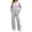 Gray, variant on Womens Plus Size Lounge Sets Casual Solid Color V-neck Tops and Pleated Wide Leg Pants Two Piece Matching Sets Fashion Loose Comfy Fall Outfits