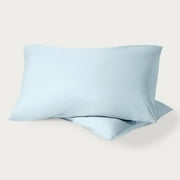 Bare Home Percale Weave Pillowcase Set - 100% Organic Cotton - King, Winter Blue