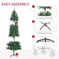thumbnail image 6 of HomCom Green Unlit Full Slim Noble Fir Hinged Artificial Christmas Tree, with Realistic Plastic Branches including 865 Tips 7', 6 of 9