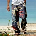 thumbnail image 2 of WEAIXIMIUNG Thermal Pants Men Work Male Summer Breathable Linen Like Trousers All Print Printed Tether Wide Leg Pants, 2 of 5