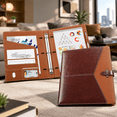 Brown 3 Ring Binder Organizer PU Leather A4 Letter Size Business ...