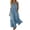 Light Blue Dress, variant on Miluxas Women's Boho Sleeveless Maxi Dress Ruffle Hem Zipper V Neck Loose Flowy Long Dress with Elastic Waist & Pockets Summer Vacation Outfits Wine