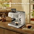 thumbnail image 5 of Auseo 20 Bar Automatic Espresso Coffee Maker with Grinder and Milk Frother Steam Wand, Drip Hot Coffee, 1&2 Cups, Espresso/Cappuccino/Latte/Mocha for Home, Stainless Steel, 5 of 9